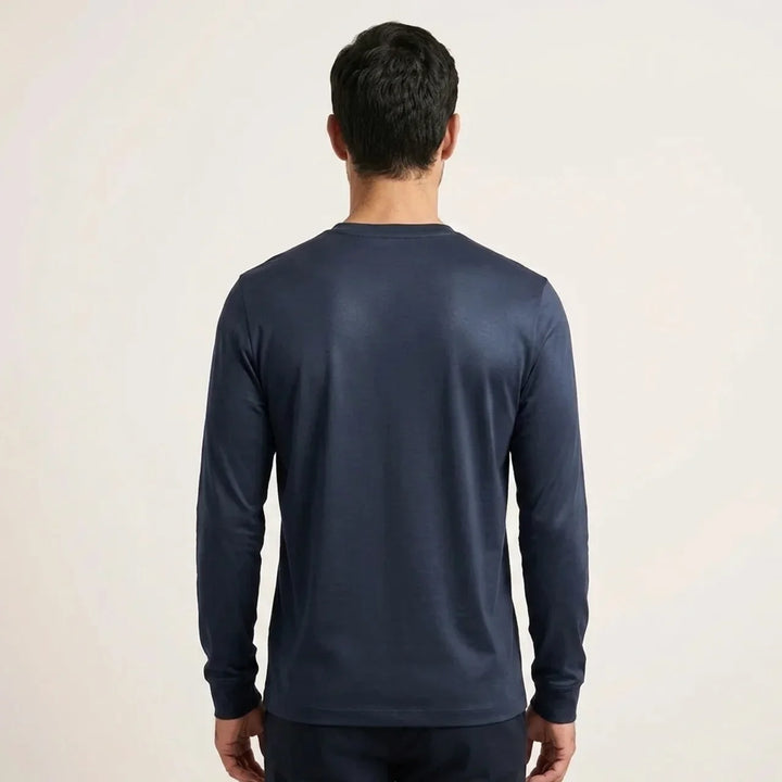 Maglia a Manica Lunga Lucida Blu Navy