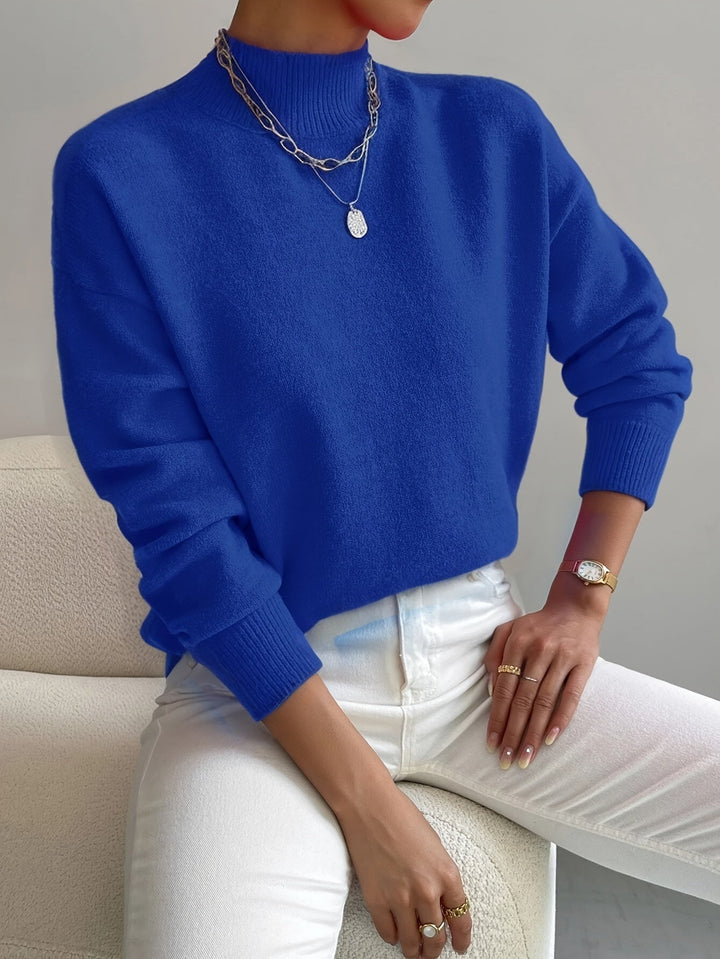 Maglione a Collo Alto in Maglia Fine