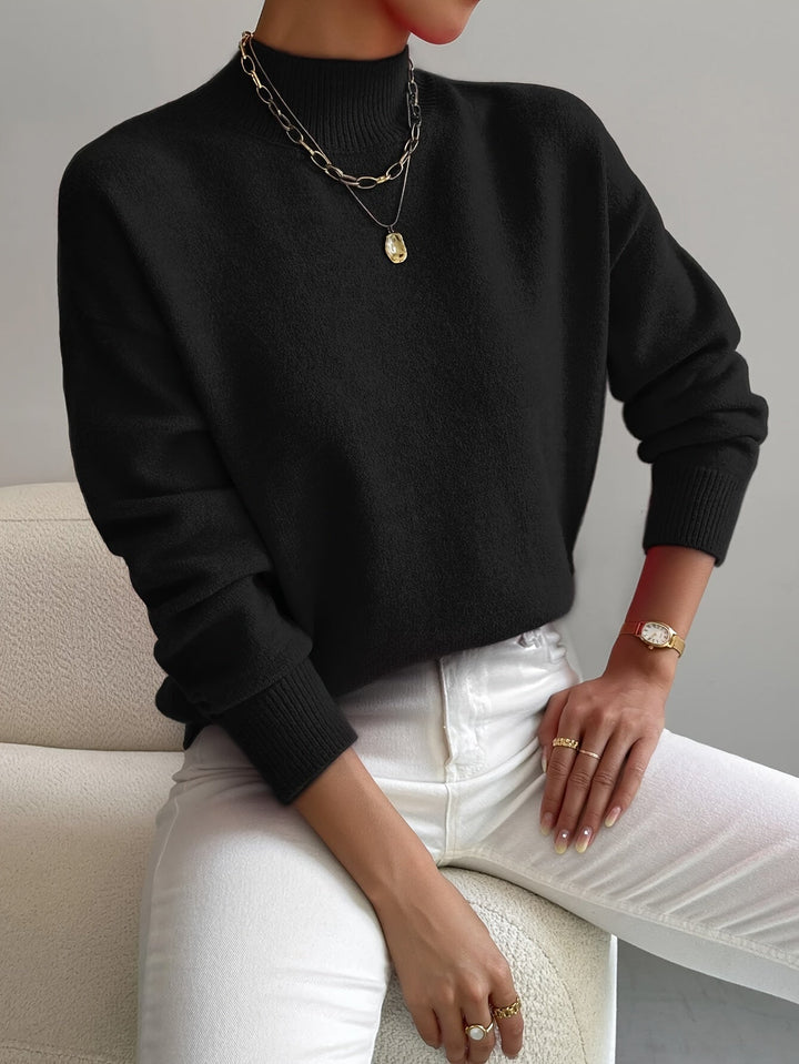 Maglione a Collo Alto in Maglia Fine