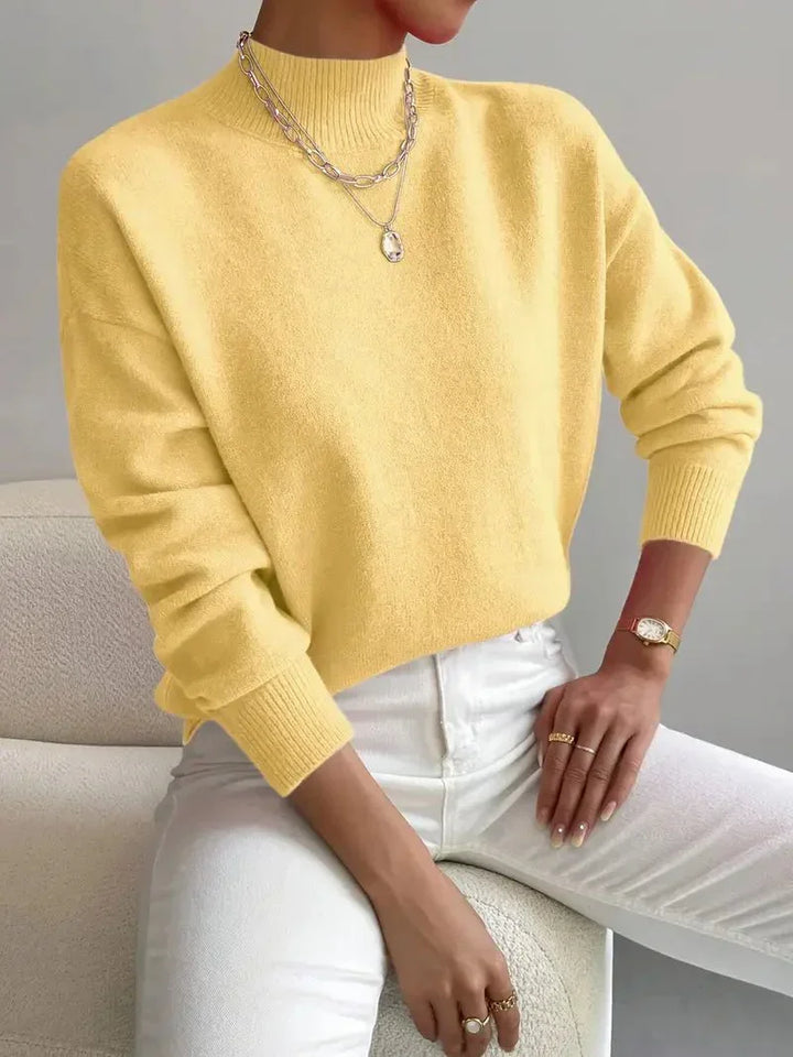 Maglione a Collo Alto in Maglia Fine