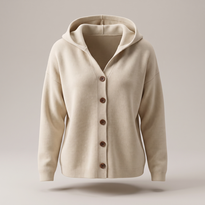 Alba Cardigan con Cappuccio Beige