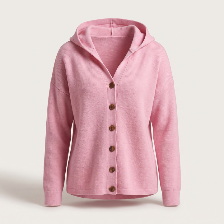 Alba Cardigan con Cappuccio Rosa