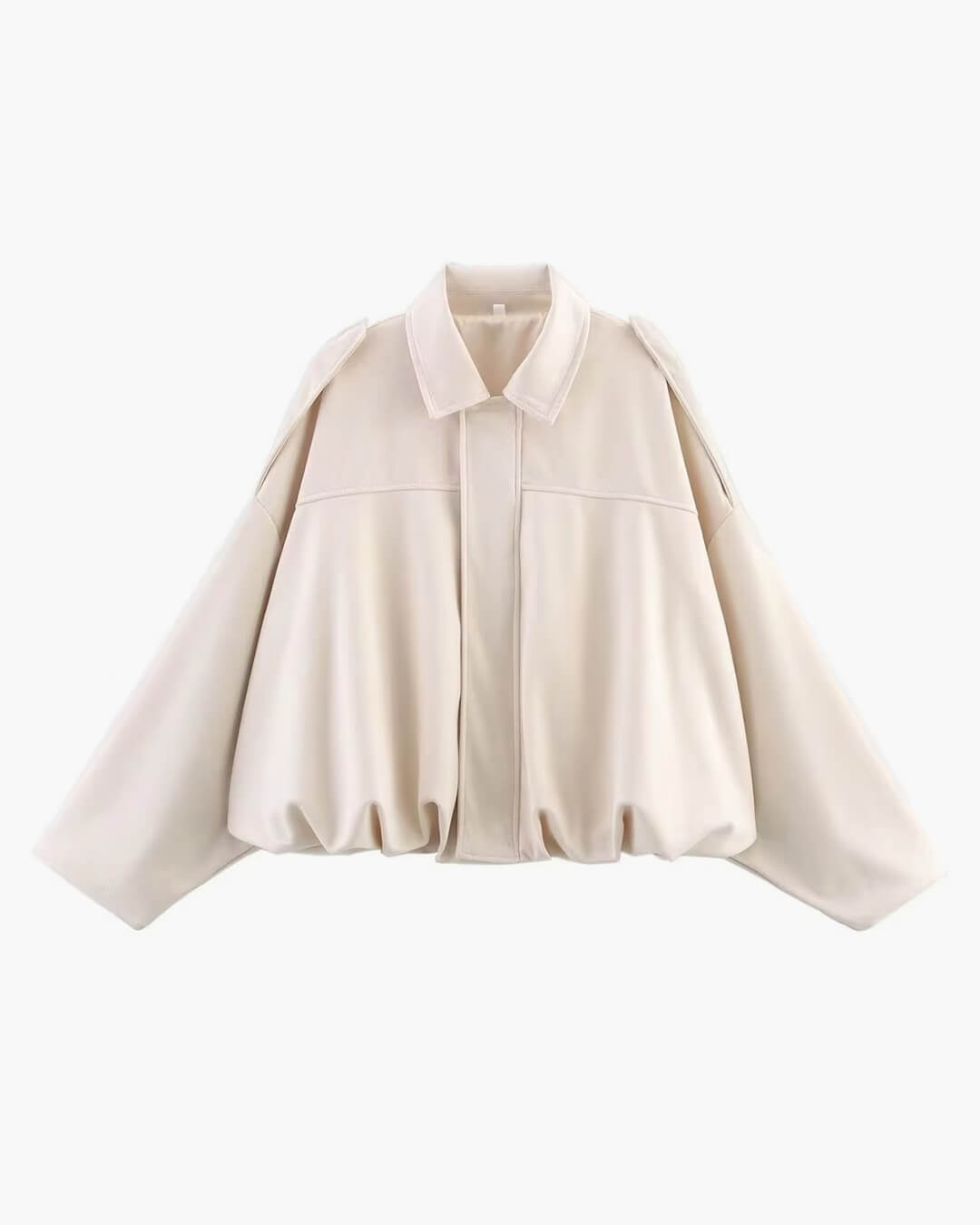 Vittoria Bomber in Ecopelle Scamosciata Crema