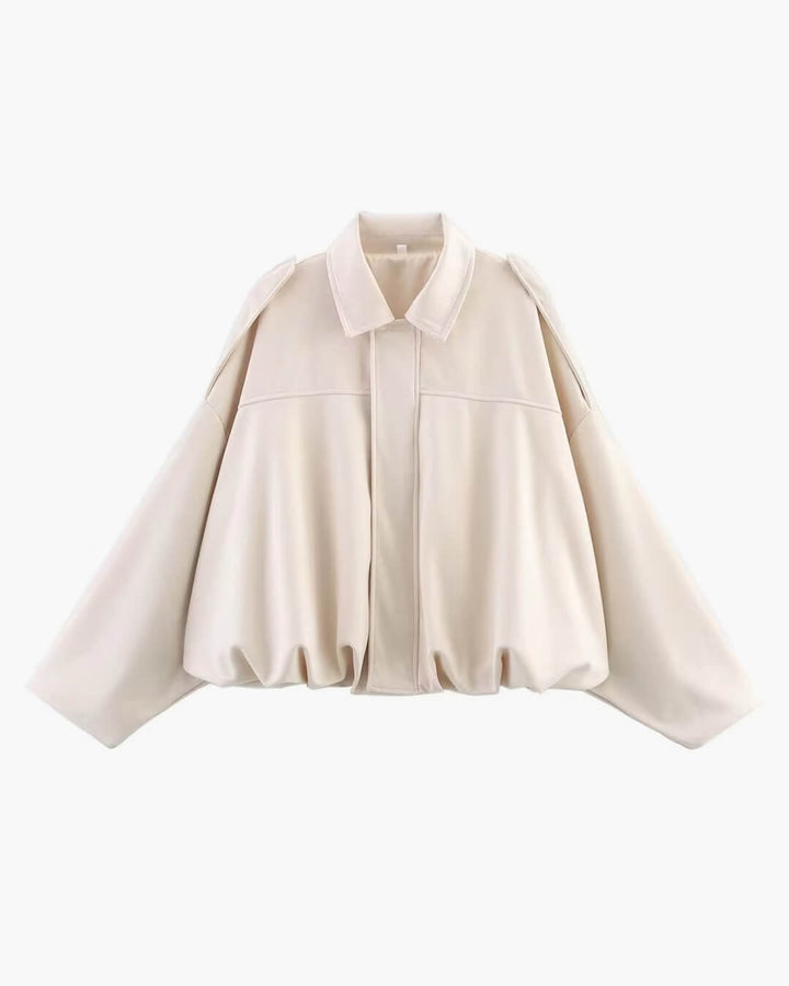Vittoria Bomber in Ecopelle Scamosciata Crema