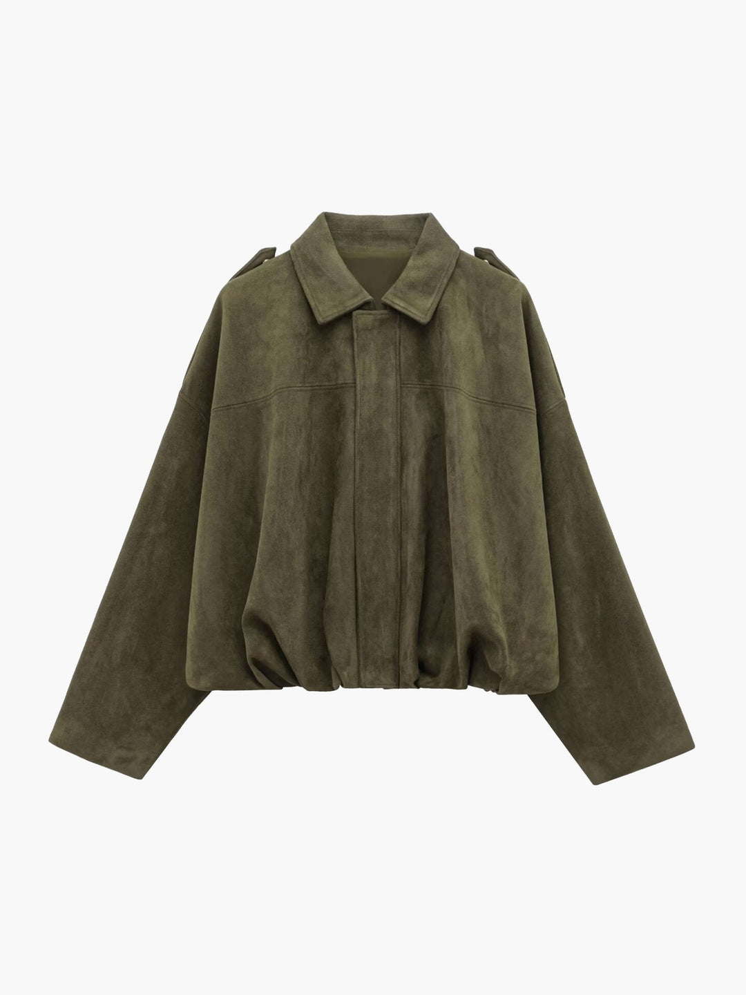 Vittoria Bomber in Ecopelle Scamosciata Verde