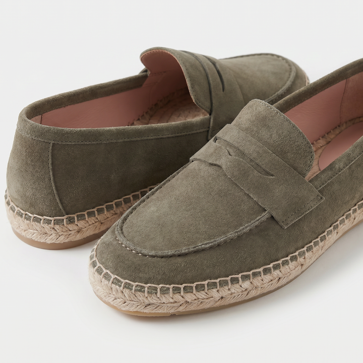 Mocassino Espadrilla in Camoscio Oliva