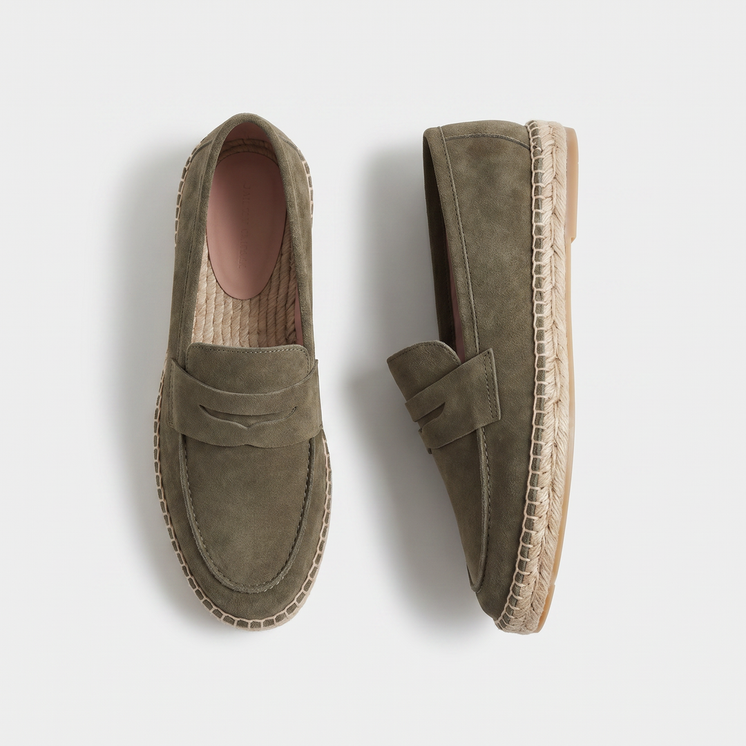 Mocassino Espadrilla in Camoscio Oliva