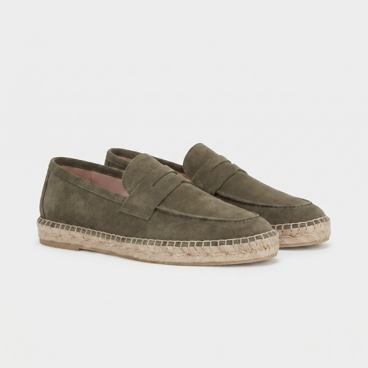 Mocassino Espadrilla in Camoscio Oliva