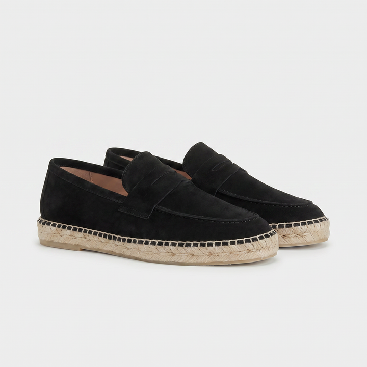 Mocassino Espadrilla in Camoscio Nero