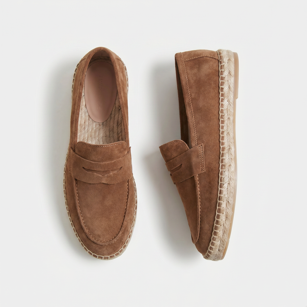 Mocassino Espadrilla in Camoscio Tabacco