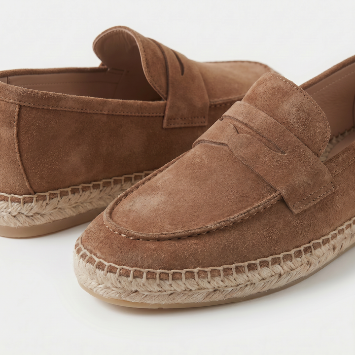 Mocassino Espadrilla in Camoscio Tabacco