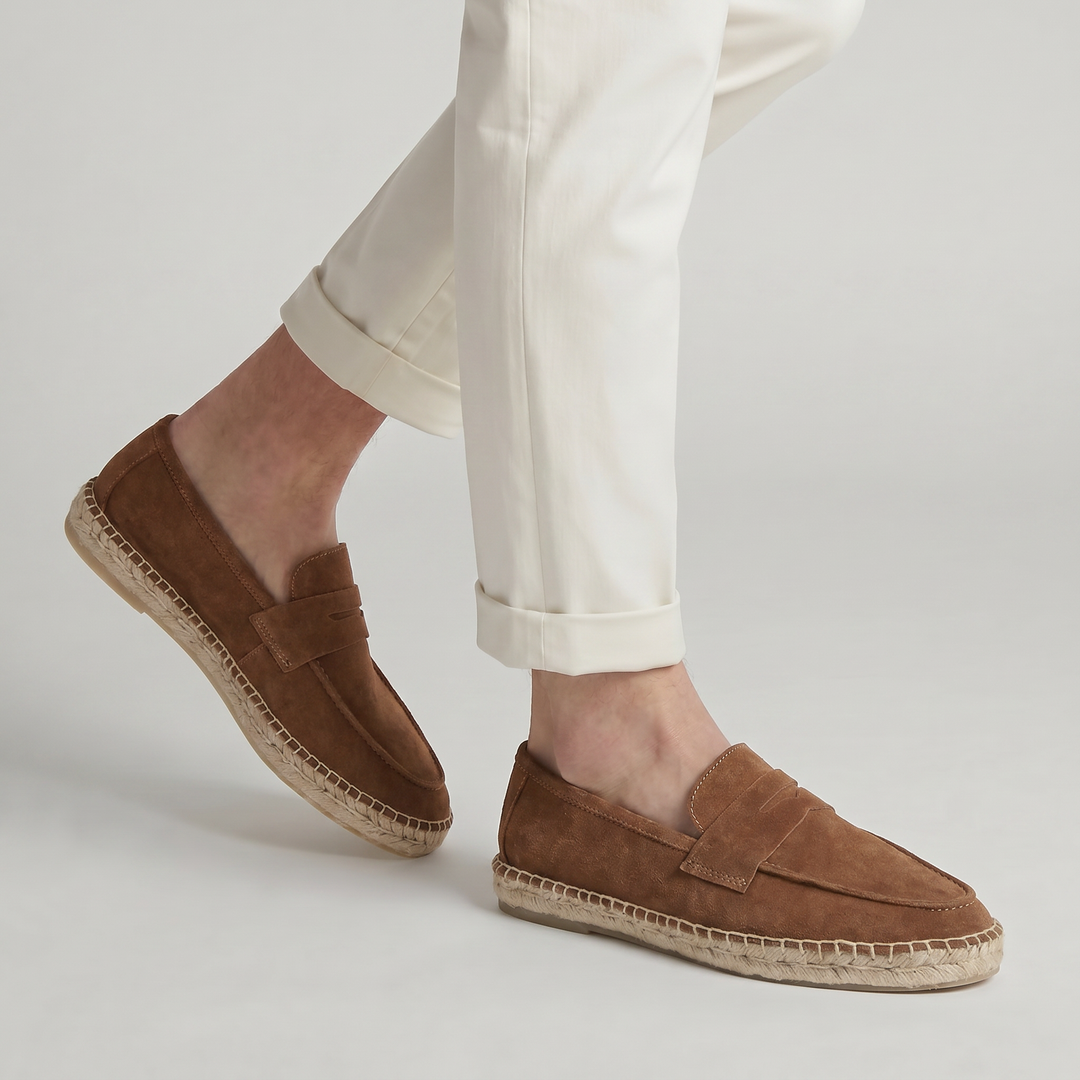 Mocassino Espadrilla in Camoscio Tabacco